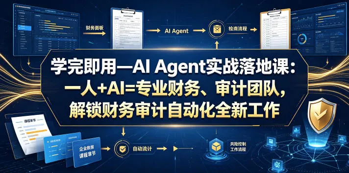 学完即用—AI Agent实战落地课：一人+AI=专业财务、审计团队，解锁财务审计自动化全新工作模式（更新0924）