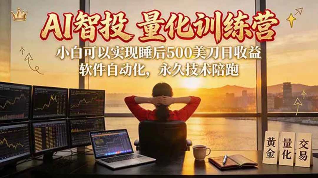 （20433期）AI智投EA量化训练营【第三期】，多策略智投+防爆技术+趋势分析 ，轻松上手，矩阵放大，长期稳定。